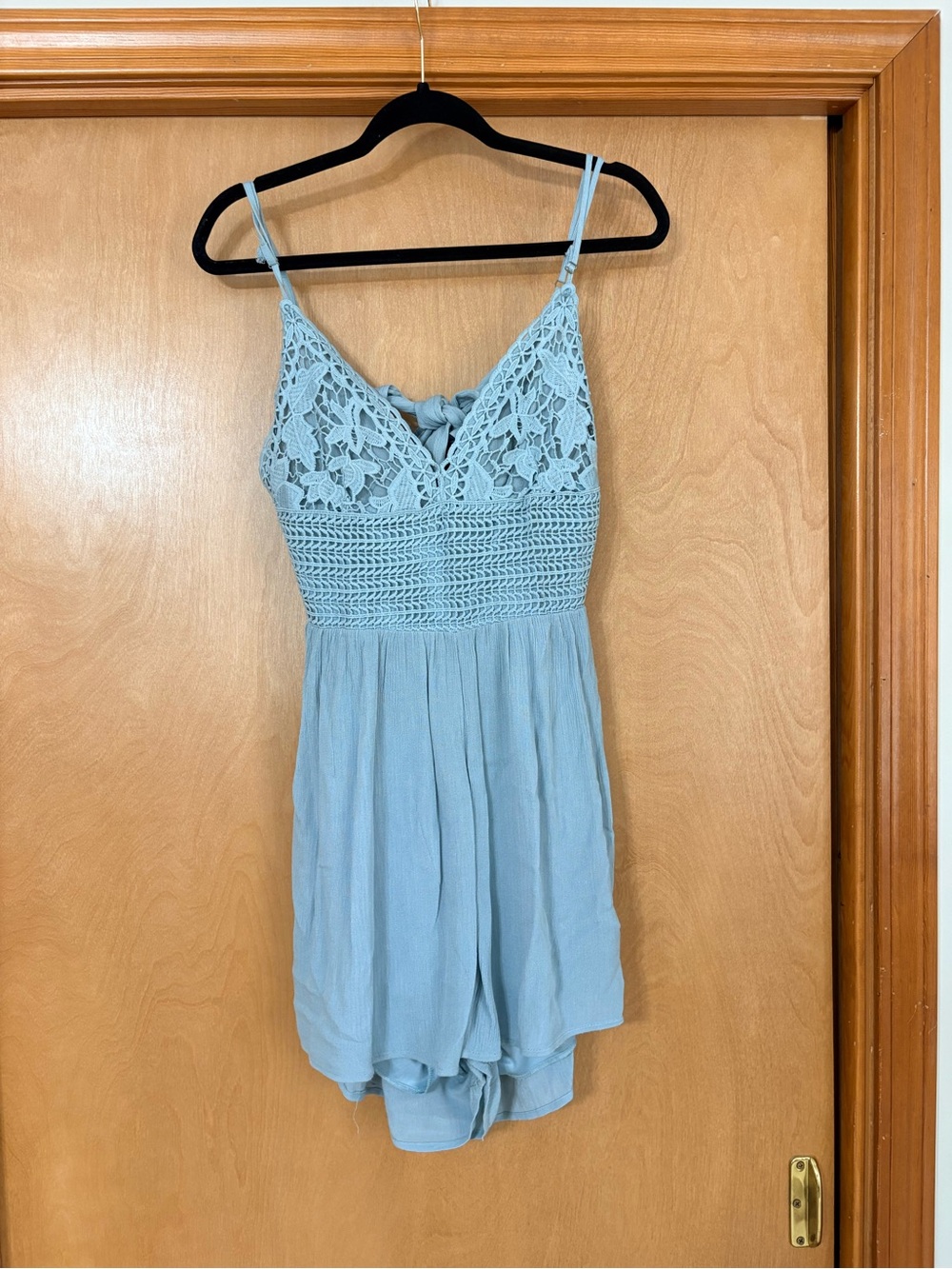 Ron Jon Light Blue Crochet Romper